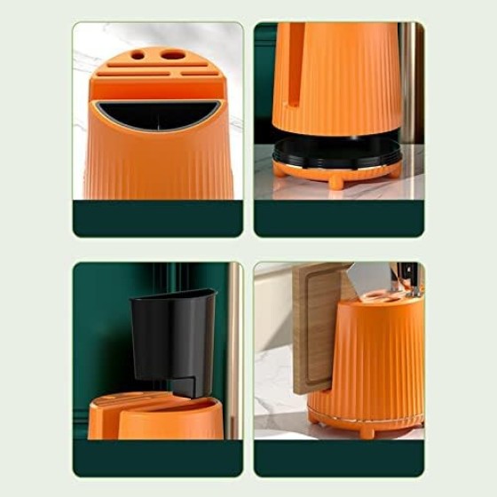 Kitchen Storage Rack 360-Degree Rotating Large Capacity Utensil Organizer with Dividers and Multi-Layer Design, Ideal for Cutlery